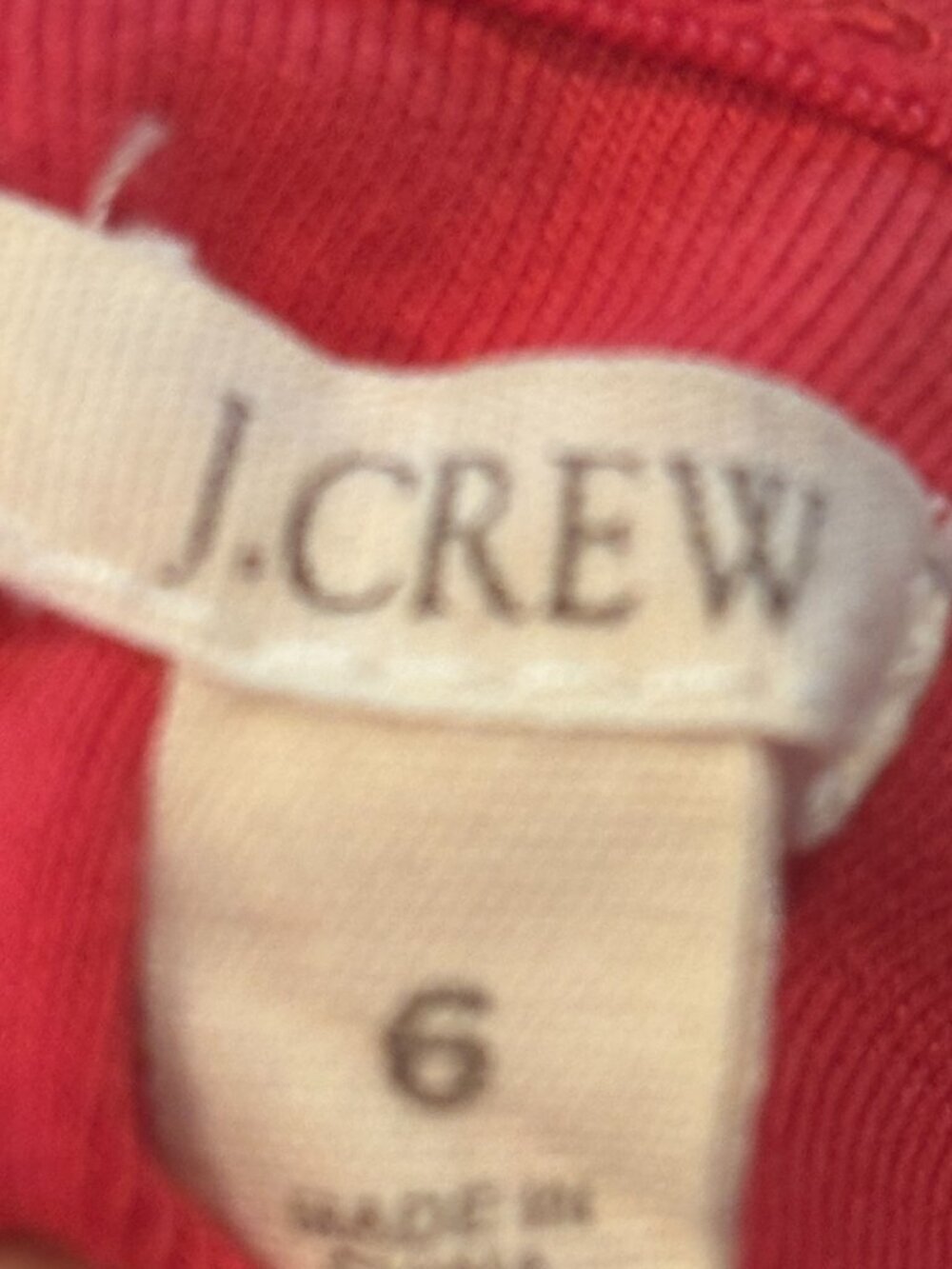 J.Crew Red Pique Cotton Strapless Dress with Pockets Size 6 Like New - Picture 5 of 7